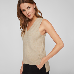 Vila Viril Rib Neck Top